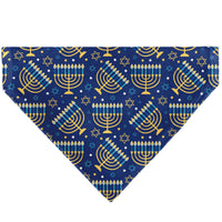 Pet Bandana - Hanukkah Holiday Menorah Blues/Yellows