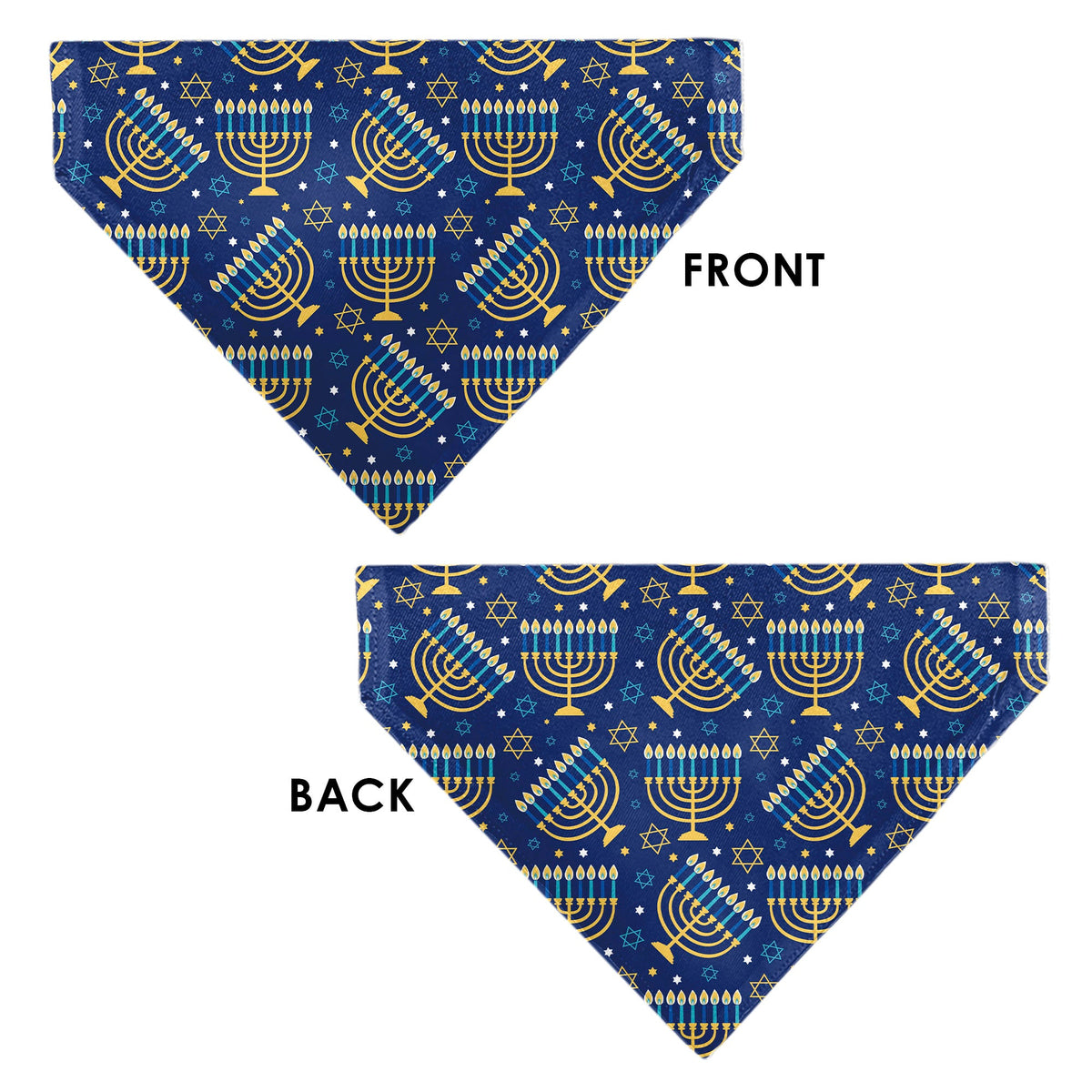 Pet Bandana - Hanukkah Holiday Menorah Blues/Yellows