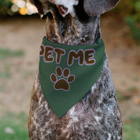 Pet Bandana - PET ME Text and Paw Olive/Pinks/Brown