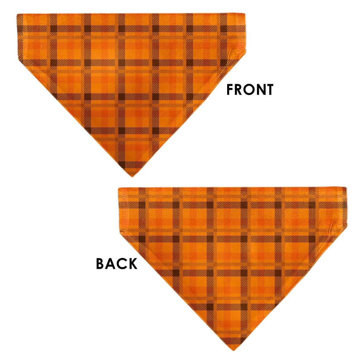Pet Bandana - Plaid Orange/Brown