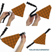 Pet Bandana - Plaid Orange/Brown