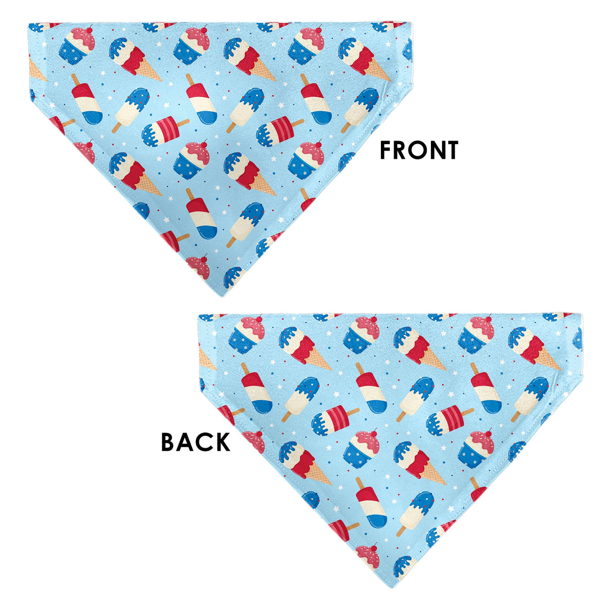 Pet Bandana - Stars and Stripes Desserts Scattered Baby Blue/Red/White/Blue
