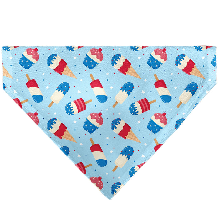 Pet Bandana - Stars and Stripes Desserts Scattered Baby Blue/Red/White/Blue