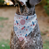 Pet Bandana - Stars and Stripes Fireworks White/Blue/Red