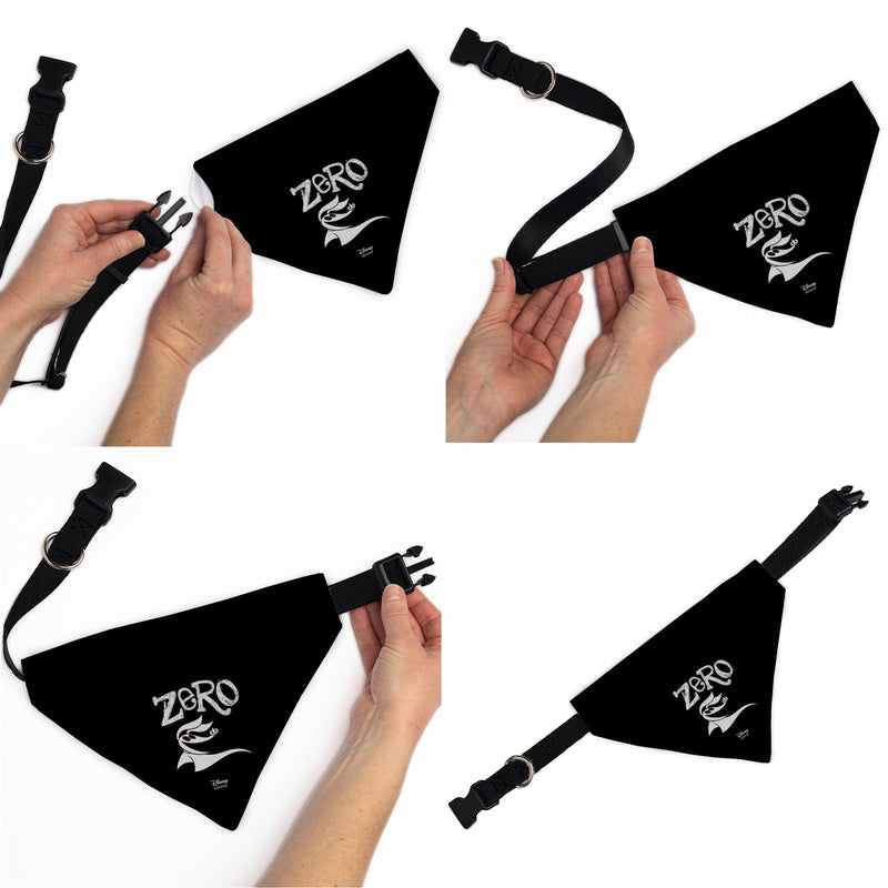 Pet Bandana - Nightmare Before Christmas ZERO Smiling Pose Black/White