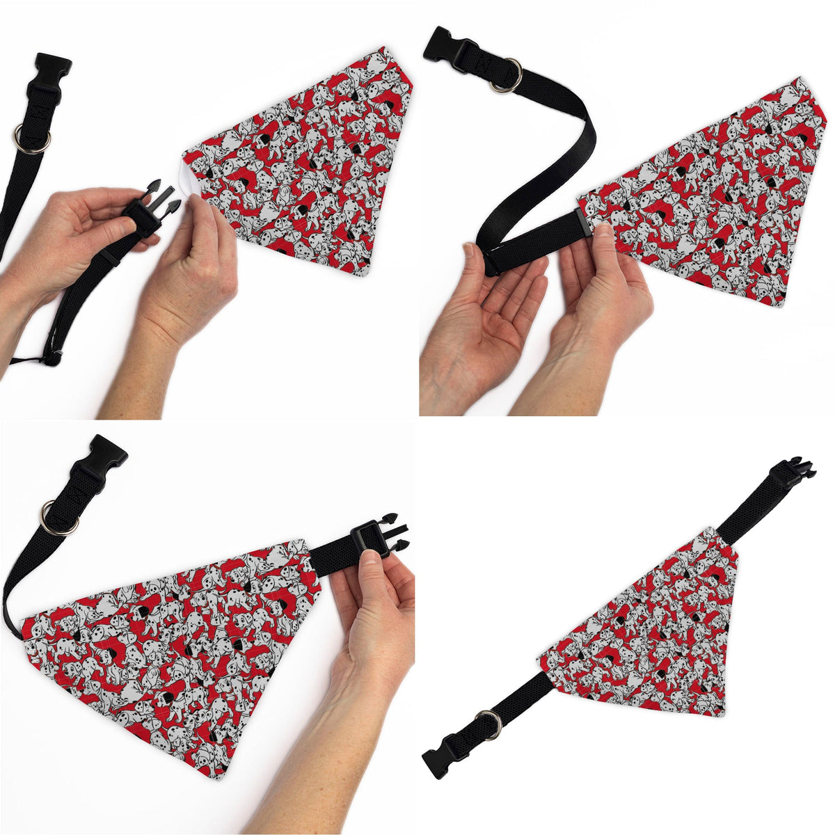 Pet Bandana - 101 Dalmatians Puppies Scattered Red