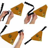 Pet Bandana - Up Dug Pose and Wilderness Explorer Badge Orange