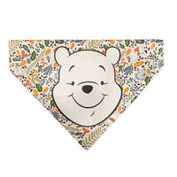 Pet Bandana - Winnie the Pooh Smiling Face/Foliage Collage Beige/Green/Orange/Yellow