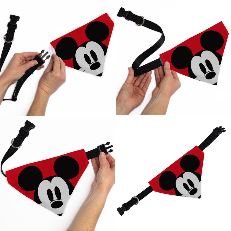 Pet Bandana - Mickey Mouse Face Character Close-Up Red