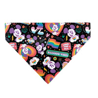 Pet Bandana - Mickey Mouse Pride Poses Rainbow Collage Black