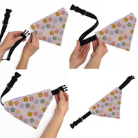 Pet Bandana - Mickey Mouse Ears Flower Icon Scattered Pink