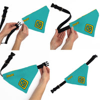 Pet Bandana - Scooby Doo Logo Centered and Collage Blue/Yellow