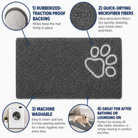 Pet Life ® 'Fuzzy' Quick-Drying Anti-Skid and Machine Washable Dog Mat