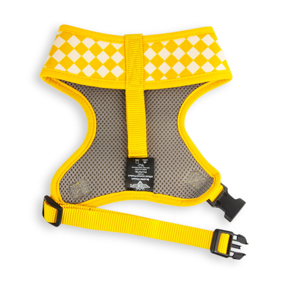 Snoopy Flexing Checker Pet Harness – Peanuts Fan Gear Yellow/White