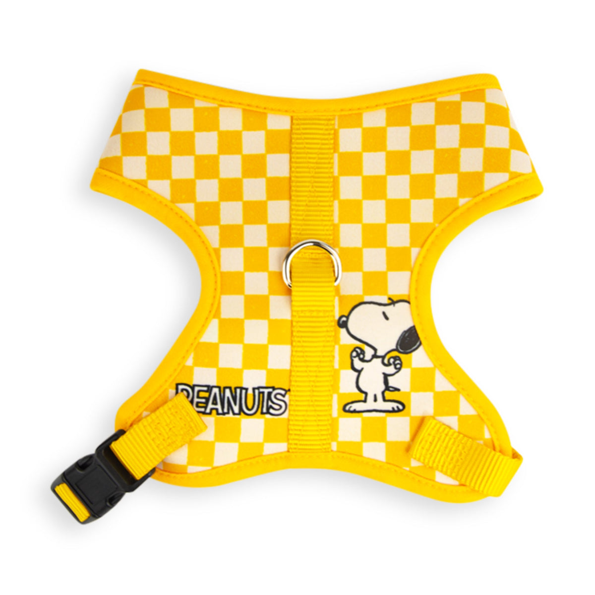 Snoopy Flexing Checker Pet Harness – Peanuts Fan Gear Yellow/White