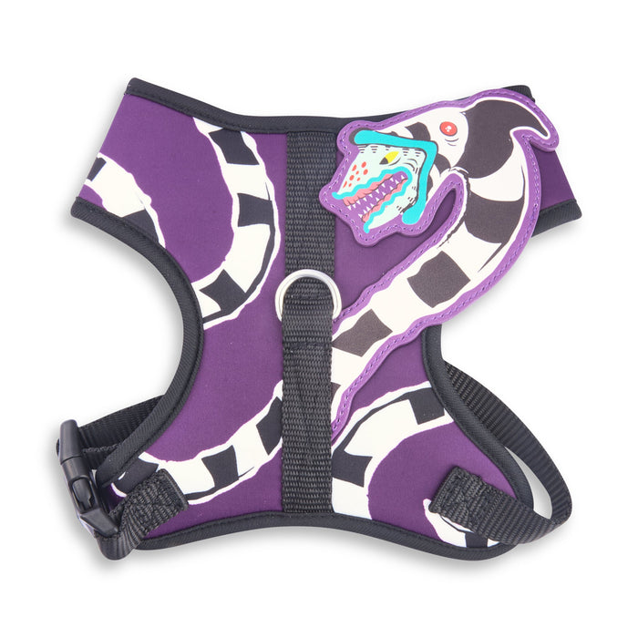 Pet Harness - Beetlejuice Purple with Sandworm Applique