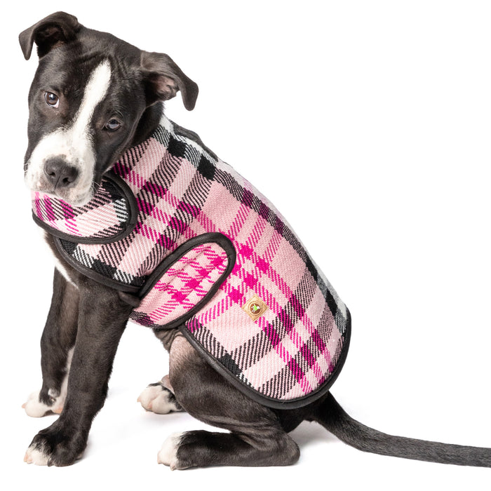Pink Plaid Pet Blanket Coat