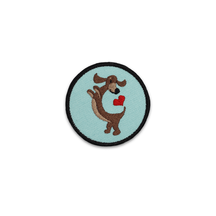 Dachshund Heart Circle Patch