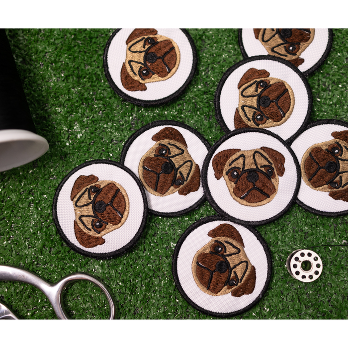 Pug Face Circle Patch