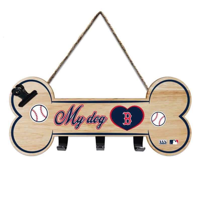 Boston Red Sox Bone-Shaped Sign with Hooks