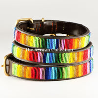 Rainbow Beaded Dog Collar