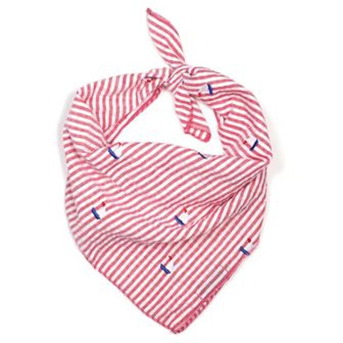 Red Stripe Sailboat Personalized Bandana - 3 Red Rovers