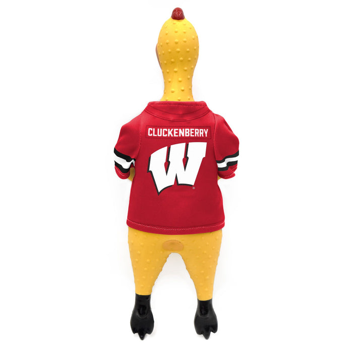 WI Badgers Rubber Chicken Pet Toy