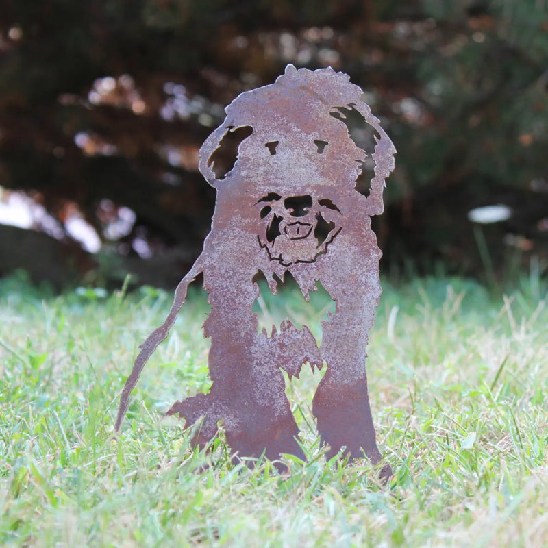 Old English Sheepdog Corten Steel Outdoor Silhouette - Large