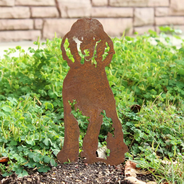 Poodle Corten Steel Outdoor Silhouette - Small