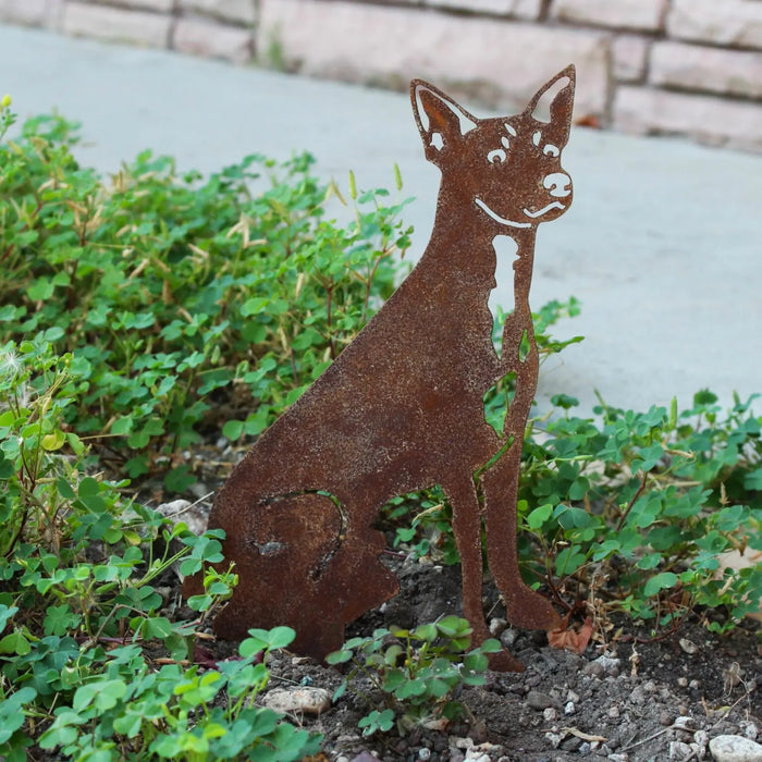 Toy Fox Terrier Corten Steel Outdoor Silhouette - Large