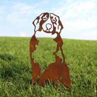 Bernese Mountain Dog Corten Steel Outdoor Silhouette