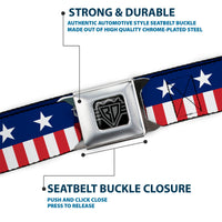 USA Stars & Stripes 2 Seatbelt Belt – World Cup 2026 Edition (Blue/White/Red/White)