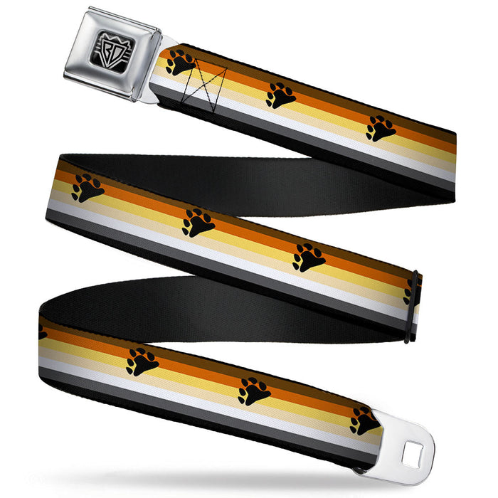 BD Wings Logo CLOSE-UP Black/Silver Seatbelt Belt - Flag Bear Pride2 Black/Brown/Orange/Yellow/Tan/White/Gray/Black Webbing