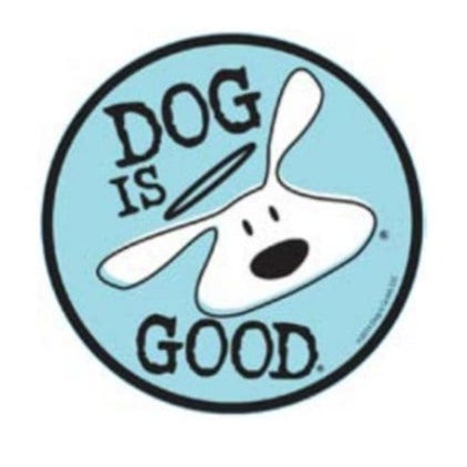 Dog is Good Round Sticker - Blue