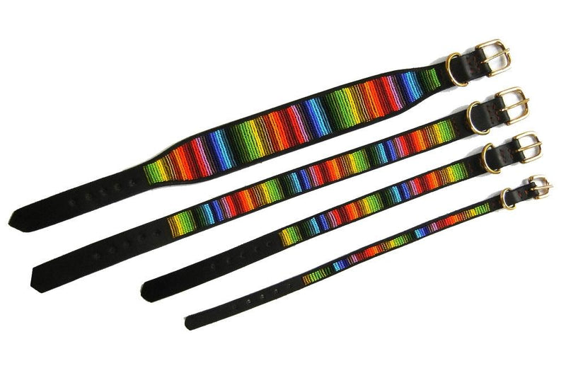 Rainbow Beaded Dog Collar