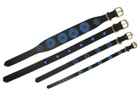 Blue/Brown Circles Beaded Dog Collar