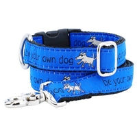 1″ Be Your Own Dog Teddy The Dog – Blue Essential Buckle Martingale Dog Collar