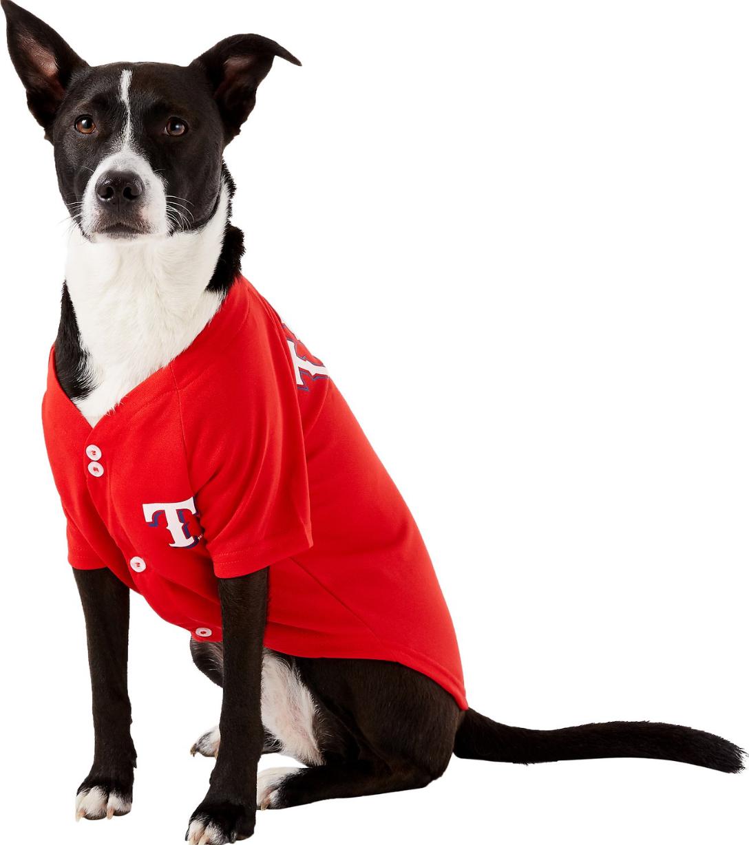 Pets First MLB Texas Rangers Tee Shirt for Dogs & Cats. Officially Licensed  - Large