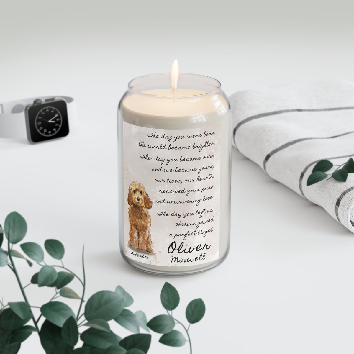 The Day Cavalier King Charles Spaniel Pet Memorial Scented Candle, 13.75oz