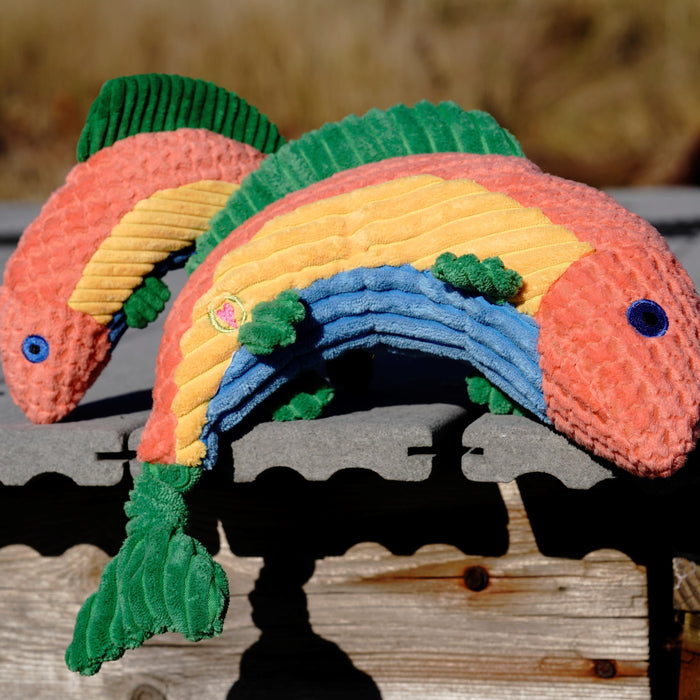 Rauccous Rainbow Trout Knottie® Plush Dog Toy