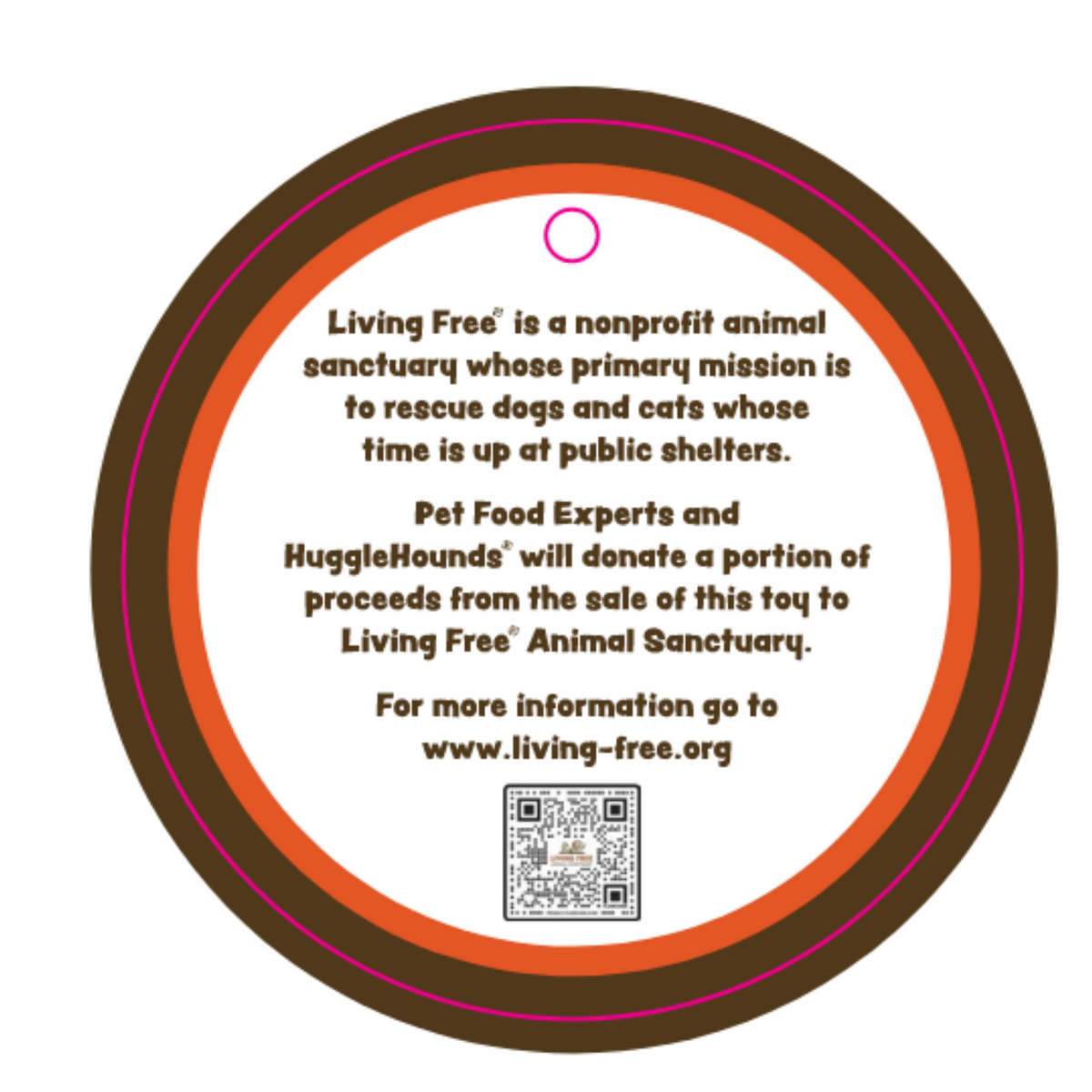 HuggleCause™, Living Free Animal Sanctuary, Little Tyke (L.T.) Knottie® Plush Dog Toy, Small