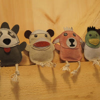 Natural Leather Wee Buddies Duck & Bunny Dog Chew Toys, 2 Pack