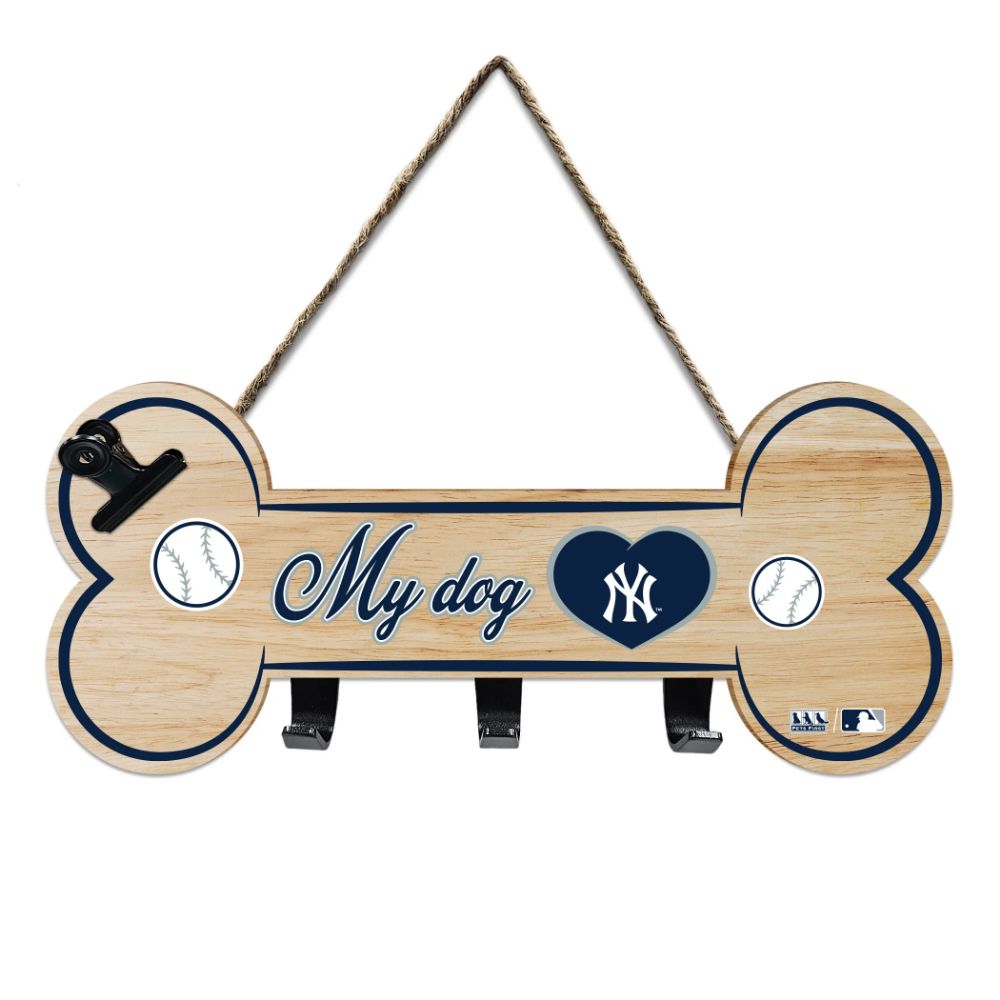 New York Yankees Bone-Shaped Sign with Hooks