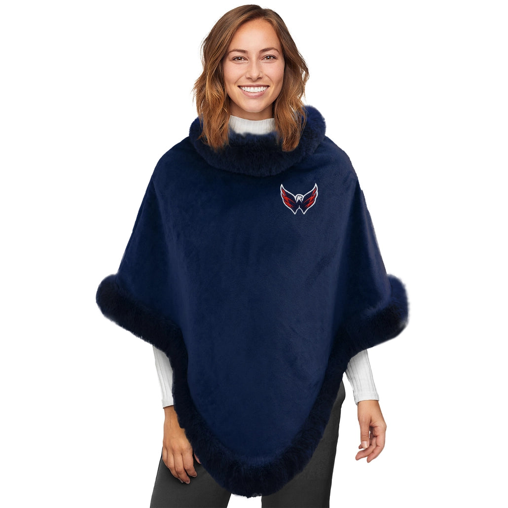 Washington Capitals Fur Trim Poncho