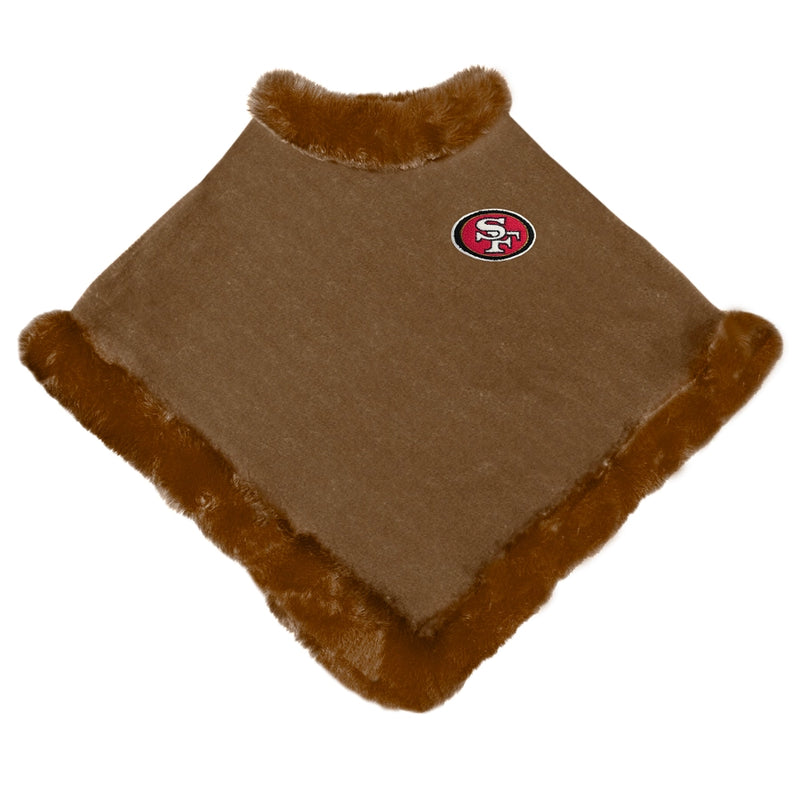 San Francisco 49ers Fur Trim Poncho