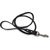 Rolled Premium Black Leather 48" Leads