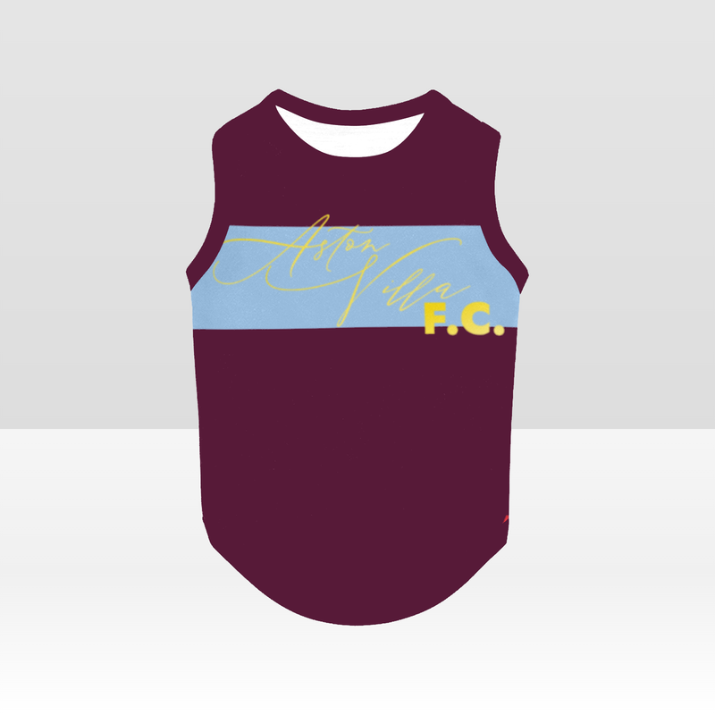 Aston Villa FC 25/26 Home Inspired Graphic Pet Tee Shirt (Size M-2x)