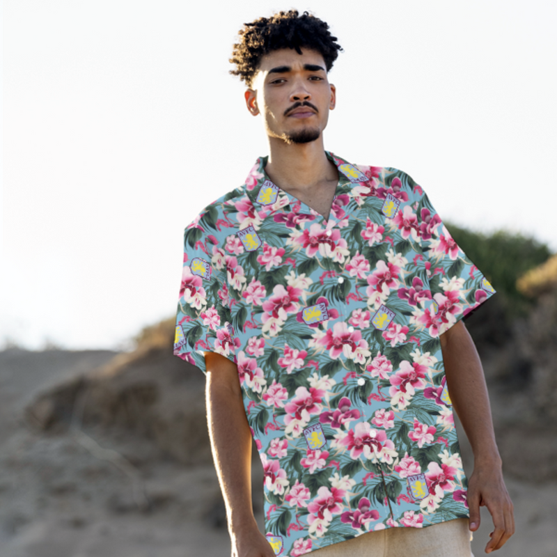 Aston Villa FC 25/26 Team-Inspired Unisex Cotton-Blend Hawaiian Shirt