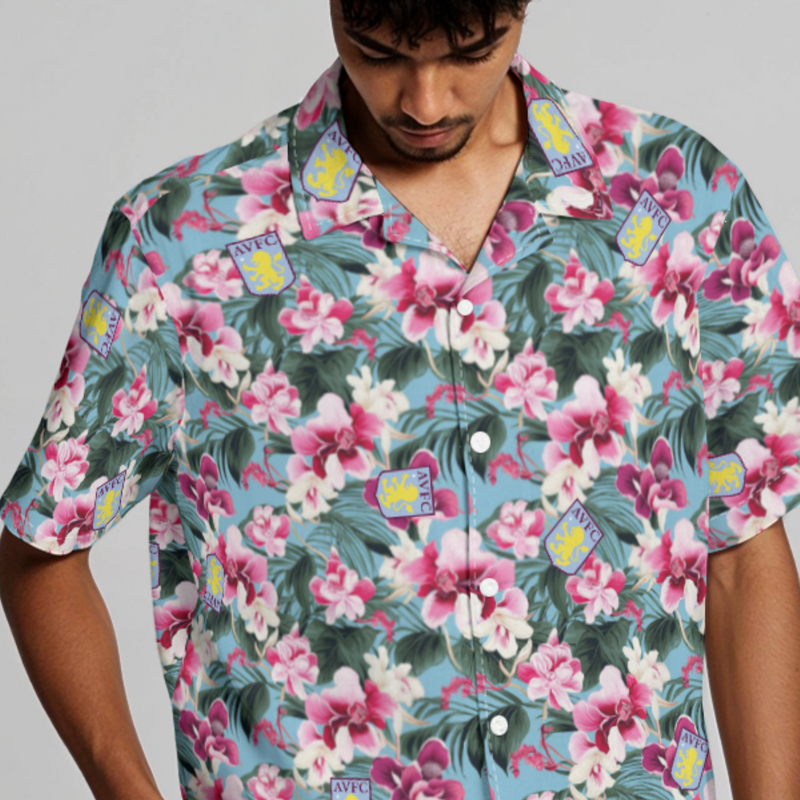 Aston Villa FC 25/26 Team-Inspired Unisex Cotton-Blend Hawaiian Shirt