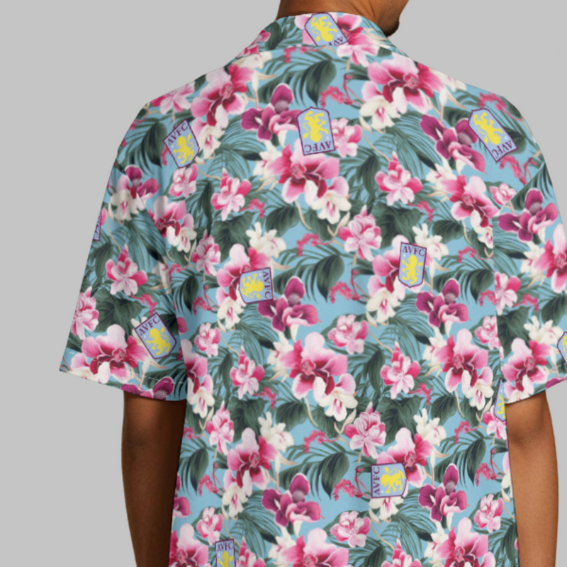Aston Villa FC 25/26 Team-Inspired Unisex Cotton-Blend Hawaiian Shirt